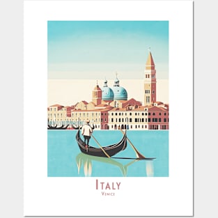 Vintage Retro Venetian Gondola Grace Posters and Art